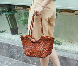 Sook Handwoven Genuine Leather Tote Bag