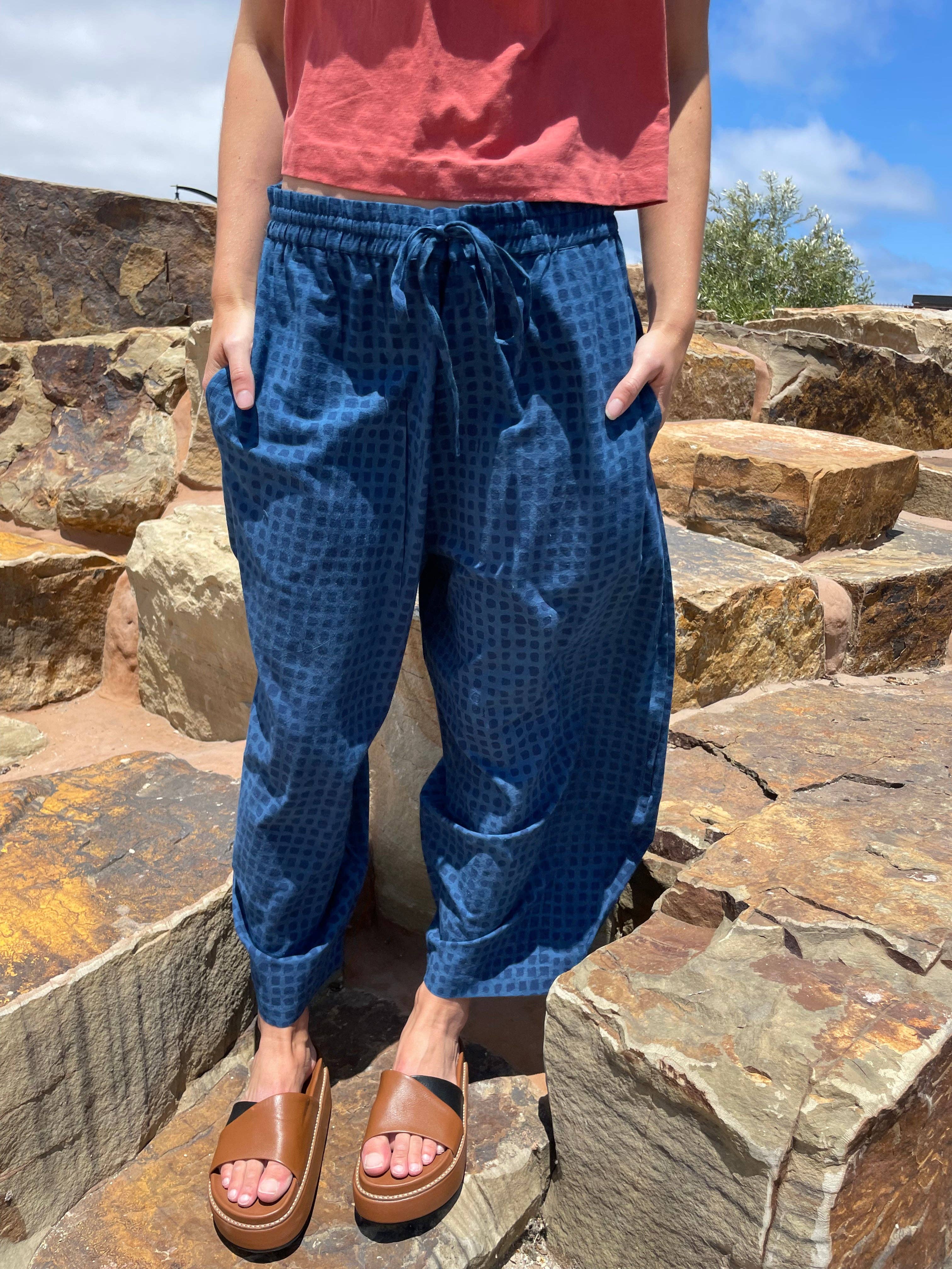 Happy French Gang Marius Pants Dark Indigo Check