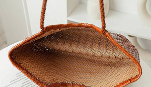 Sook Handwoven Genuine Leather Tote Bag