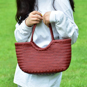 Sook Handwoven Genuine Leather Tote Bag