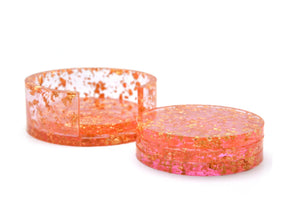 PINK GOLD LEAF COASTER SET