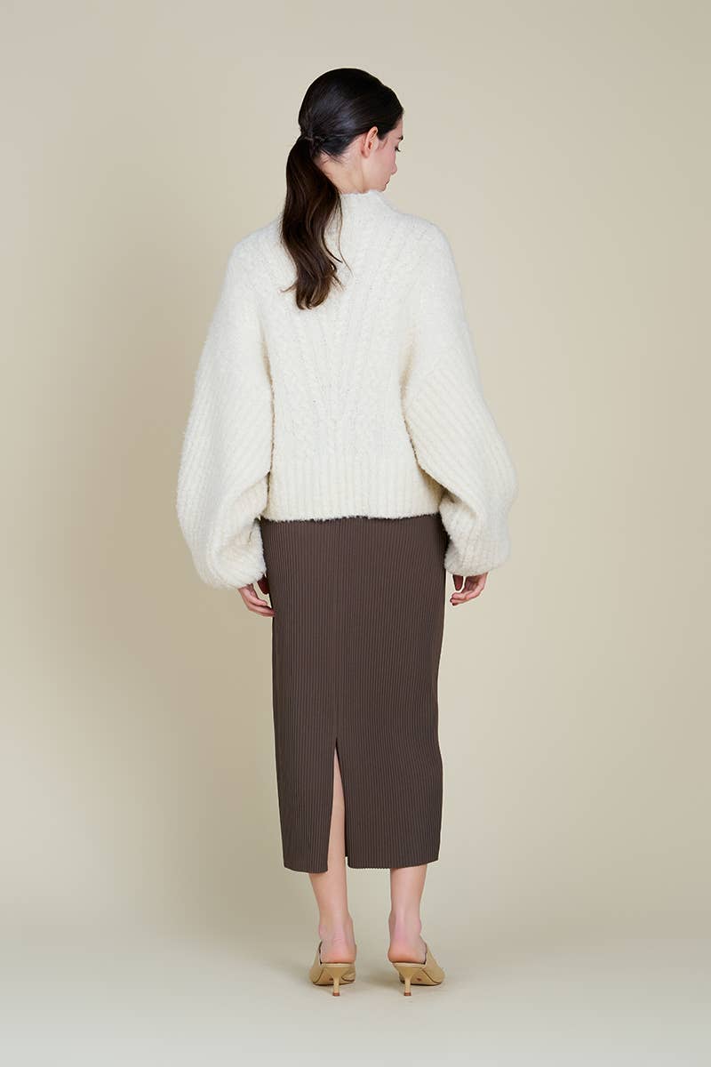 Grade & Gather Cable Bubble Sleeve Knit