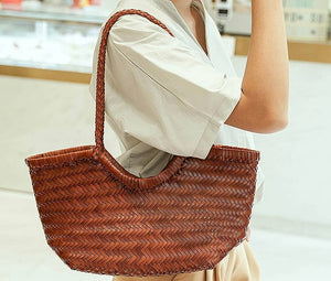 Sook Handwoven Genuine Leather Tote Bag