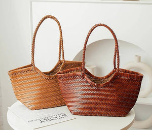 Sook Handwoven Genuine Leather Tote Bag