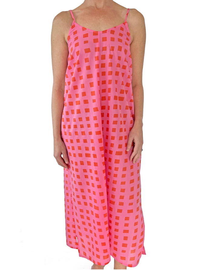 See Design - Slip Dress, Blocks Pink/Orange