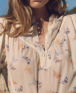 Marie Louise de Monterey - Marais blouse mica print ecru