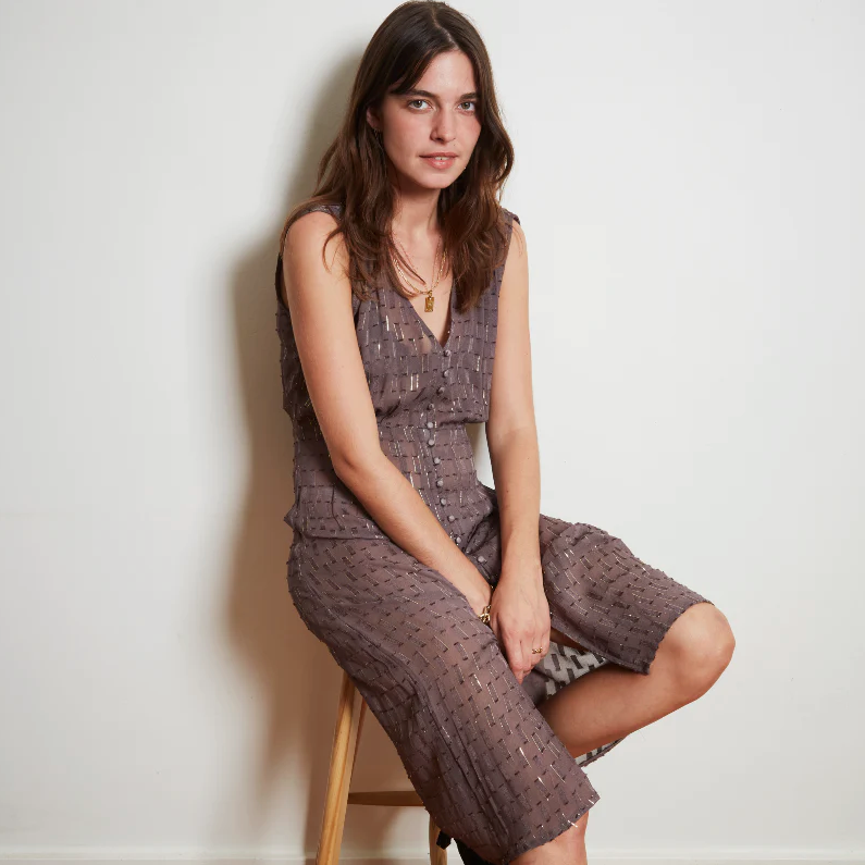 Marie Louise de Monterey - Cecile dress charcoal/gold
