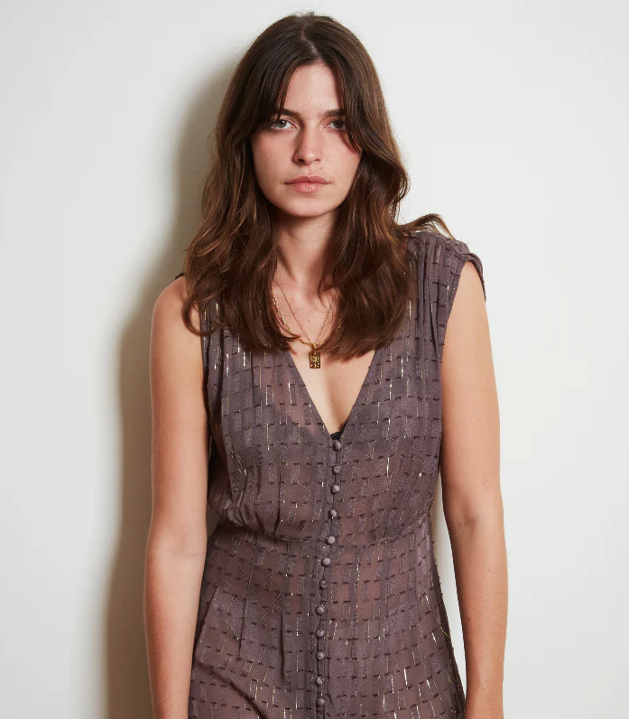 Marie Louise de Monterey - Cecile dress charcoal/gold