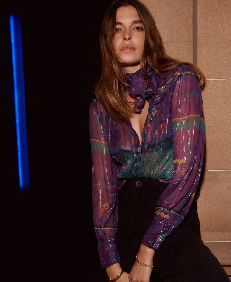 Marie Louise de Monterey - Iridescent rainbow blouse