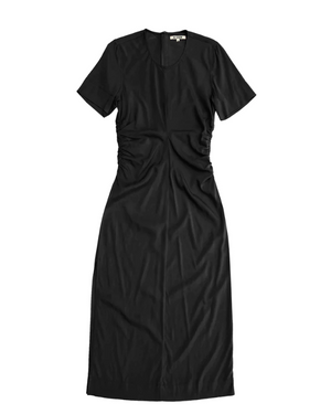 Side Ruched Form Dress - Black