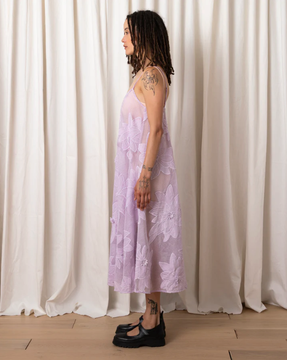 Full Hem Lace Dress - Lilac