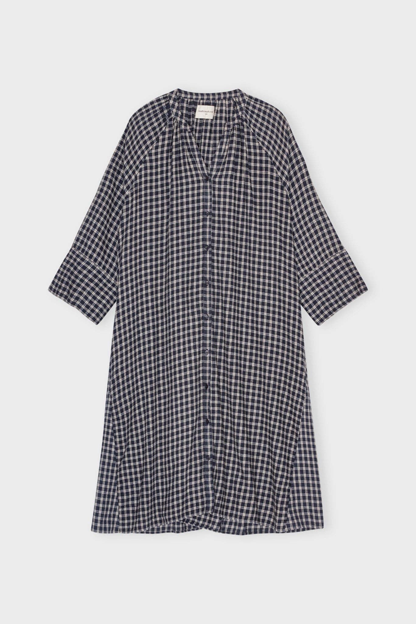 Lily shirtdress check - sand / dark navy