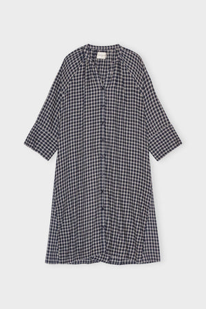 Lily shirtdress check - sand / dark navy