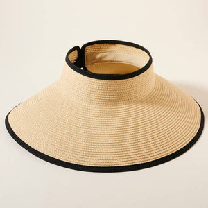 Sun Visor for Wide Brim Straw Roll-Up  Hat