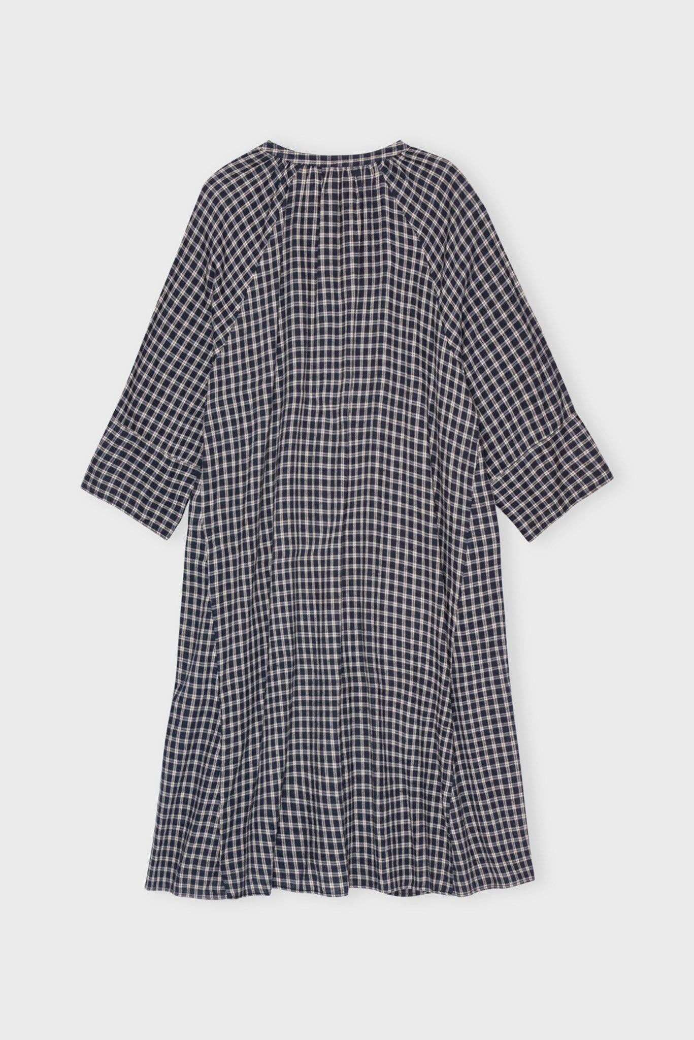 Lily shirtdress check - sand / dark navy