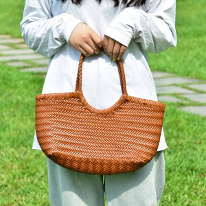 Sook Handwoven Genuine Leather Tote Bag