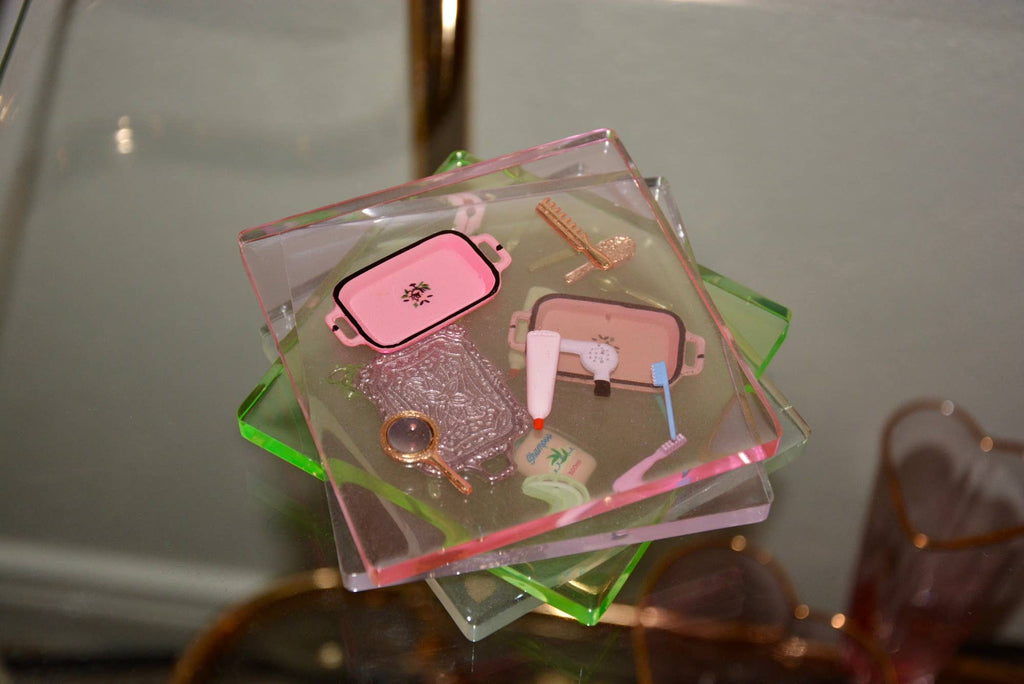 ACRYLIC TINTED DOLLHOUSE COASTER SET