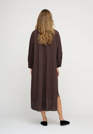 Lauren shirtdress stripe - brown / black