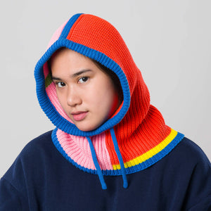 Outline Knit Drawstring Hood