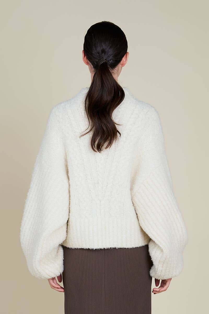 Grade & Gather Cable Bubble Sleeve Knit