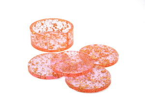 PINK GOLD LEAF COASTER SET