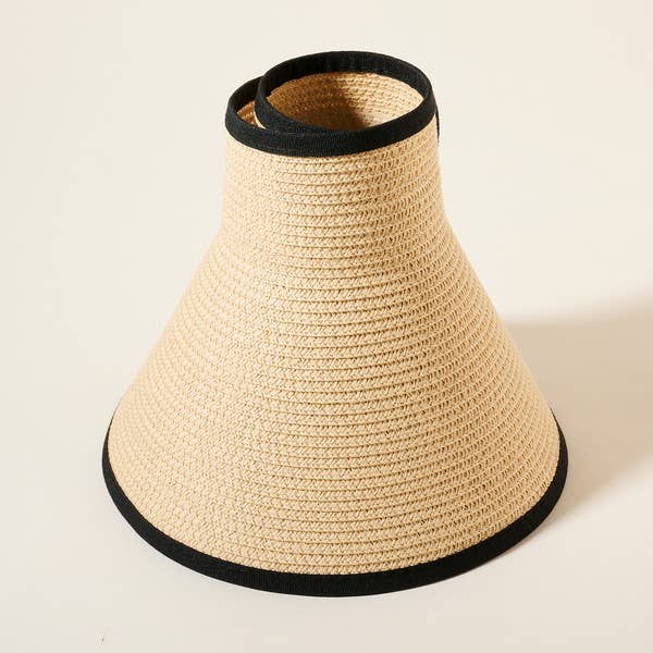 Sun Visor for Wide Brim Straw Roll-Up  Hat