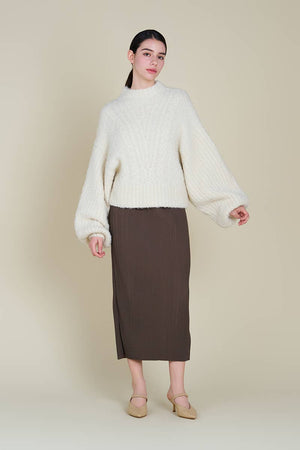 Grade & Gather Cable Bubble Sleeve Knit