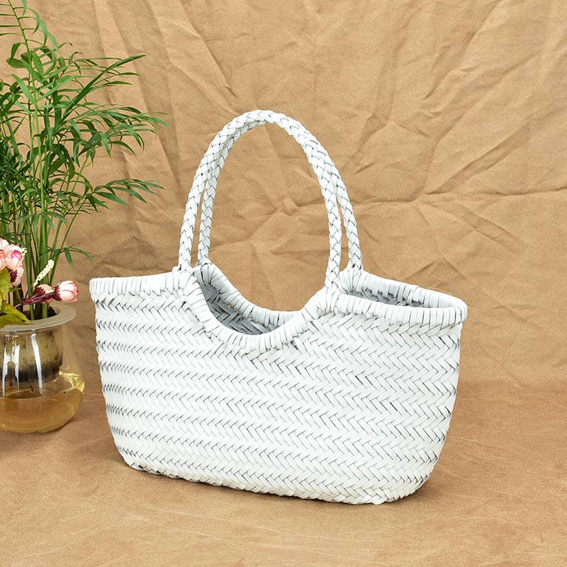 Sook Handwoven Genuine Leather Tote Bag