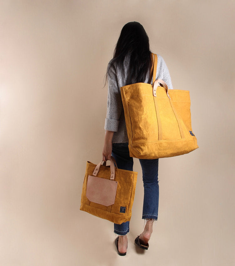 Immodest Cotton East West Pocket Tote