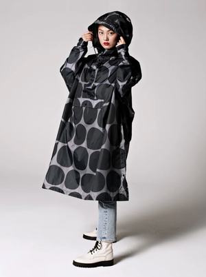 Rain Kiss Black Polka - Rain Poncho